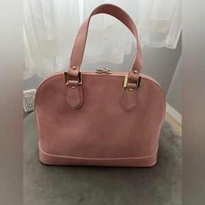 Alberta Di Canio Italian Leather Blush handbag with gold hardware